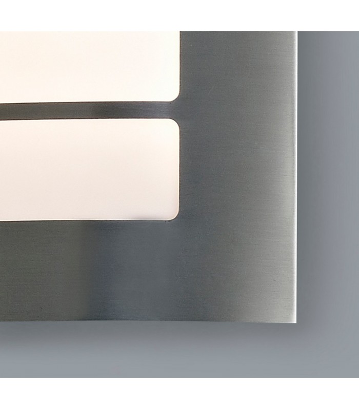 Flush Wall Lamp 216mm x 178mm with Rectangular Slot Cover, 14W LED IP44, 4000K, Stainless Steel , Frosted Polycarbonate Diffuser