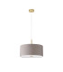 Baymont Antique Brass 3 Light E27 Single Pendant With 40cm x 18cm Faux Silk Shade, Grey/White Laminate