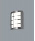 Flush Wall Lamp 216mm x 178mm with Square Grid Cover, 14W LED IP44, 4000K, Stainless Steel , Frosted Polycarbonate Diffuser - 2