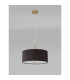 Baymont Antique Brass 3 Light E27 Single Pendant With 40cm x 18cm Faux Silk Shade, Black/White Laminate