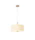 Baymont Satin Nickel 3 Light E27 Single Pendant With 40cm x 18cm Faux Silk Shade Ivory Pearl/White Laminate-4