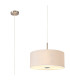 Baymont Satin Nickel 3 Light E27 Single Pendant With 40cm x 18cm Dual Faux Silk Shade Nude Beige/Moonlight-1