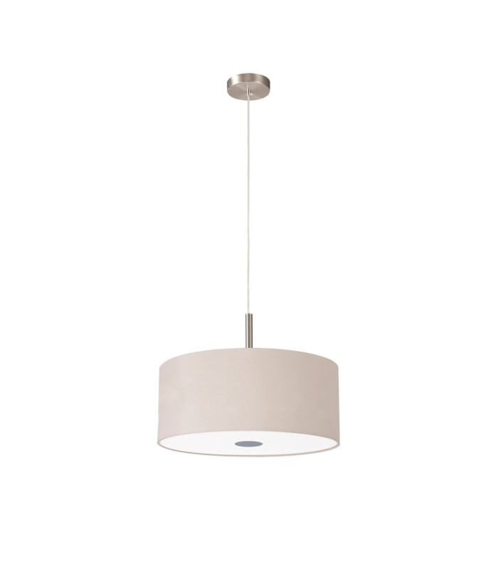 Baymont Satin Nickel 3 Light E27 Single Pendant With 40cm x 18cm Dual Faux Silk Shade Nude Beige/Moonlight-5