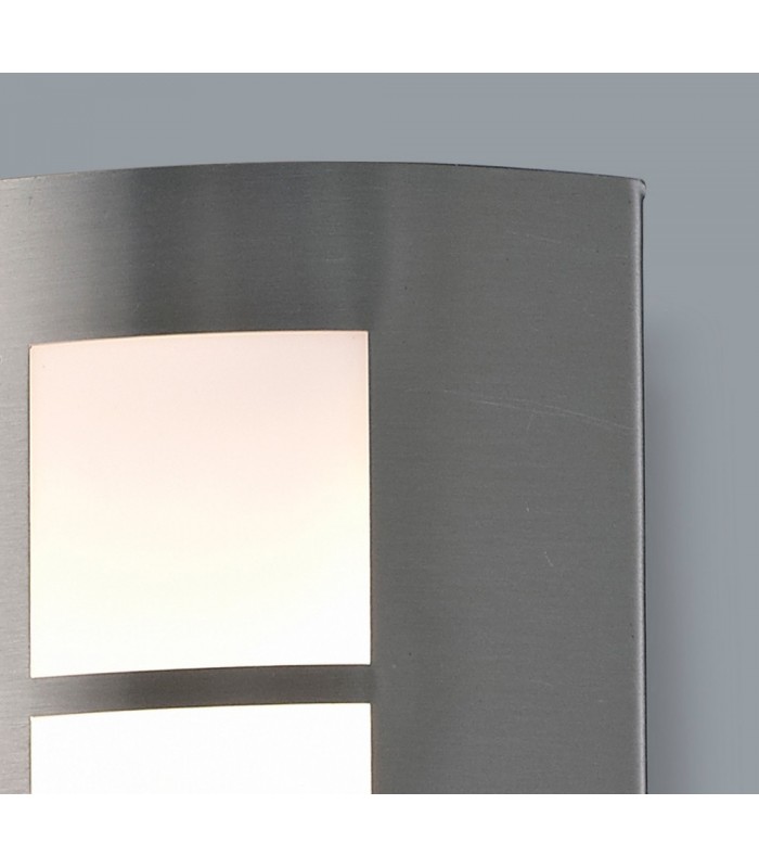 Flush Wall Lamp 216mm x 178mm with Square Grid Cover, 14W LED IP44, 4000K, Stainless Steel , Frosted Polycarbonate Diffuser - 5