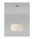 Baymont Satin Nickel 3 Light E27 Single Pendant With 40cm x 18cm Faux Silk Shade Ivory Pearl/White Laminate-14