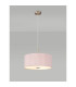 Baymont Satin Nickel 3 Light E27 Single Pendant With 40cm x 18cm Dual Faux Silk Shade Taupe/Halo Gold-2