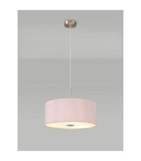 Baymont Satin Nickel 3 Light E27 Single Pendant With 40cm x 18cm Dual Faux Silk Shade Taupe/Halo Gold-2