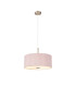 Baymont Satin Nickel 3 Light E27 Single Pendant With 40cm x 18cm Dual Faux Silk Shade Taupe/Halo Gold-4