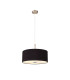 Baymont Satin Nickel 3 Light E27 Single Pendant With 40cm x 18cm Dual Faux Silk Shade Midnight Black/Green Olive-4