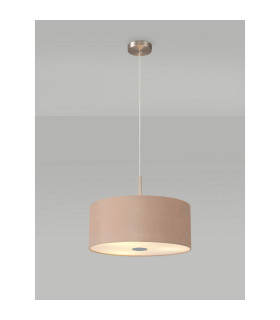 Baymont Satin Nickel 3 Light E27 Single Pendant With 40cm x 18cm Dual Faux Silk Shade Antique Gold/Ruby-2