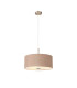 Baymont Satin Nickel 3 Light E27 Single Pendant With 40cm x 18cm Dual Faux Silk Shade Antique Gold/Ruby-4
