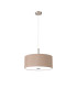 Baymont Satin Nickel 3 Light E27 Single Pendant With 40cm x 18cm Dual Faux Silk Shade Antique Gold/Ruby-5