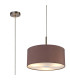 Baymont Satin Nickel 3 Light E27 Single Pendant With 40cm x 18cm Dual Faux Silk Shade Taupe/Halo Gold-1
