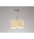 Baymont Satin Nickel 3 Light E27 Single Pendant With 40cm x 18cm Faux Silk Shade Ivory Pearl/White Laminate-2