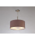 Baymont Satin Nickel 3 Light E27 Single Pendant With 40cm x 18cm Dual Faux Silk Shade Taupe/Halo Gold-2