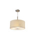 Baymont Satin Nickel 3 Light E27 Single Pendant With 40cm x 18cm Faux Silk Shade Ivory Pearl/White Laminate-4