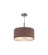 Baymont Satin Nickel 3 Light E27 Single Pendant With 40cm x 18cm Dual Faux Silk Shade Taupe/Halo Gold-4