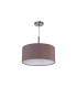 Baymont Satin Nickel 3 Light E27 Single Pendant With 40cm x 18cm Dual Faux Silk Shade Taupe/Halo Gold-5