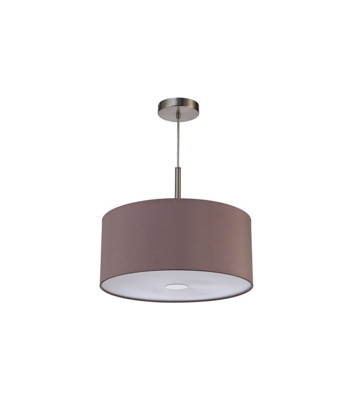 Baymont Satin Nickel 3 Light E27 Single Pendant With 40cm x 18cm Dual Faux Silk Shade Taupe/Halo Gold-5