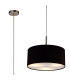 Baymont Satin Nickel 3 Light E27 Single Pendant With 40cm x 18cm Dual Faux Silk Shade Black/Green Olive-1