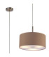 Baymont Satin Nickel 3 Light E27 Single Pendant With 40cm x 18cm Dual Faux Silk Shade Antique Gold/Ruby-1