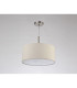 Baymont Satin Nickel 3 Light E27 Single Pendant With 40cm x 18cm Faux Silk Shade Ivory Pearl/White Laminate-14