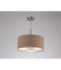 Baymont Satin Nickel 3 Light E27 Single Pendant With 40cm x 18cm Dual Faux Silk Shade Antique Gold/Ruby-2