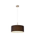 Baymont Satin Nickel 3 Light E27 Single Pendant With 40cm x 18cm Faux Silk Shade Black/White Laminate-4