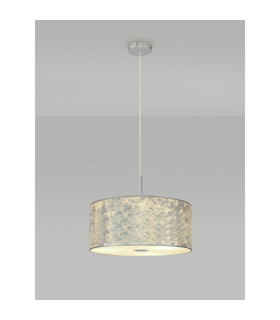 Baymont Polished Chrome 3 Light E27 Single Pendant With 40cm x 18cm Silver Leaf Shade-2