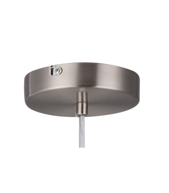 Baymont Satin Nickel 3 Light E27 Single Pendant With 40cm x 18cm Faux Silk Shade Black/White Laminate-8