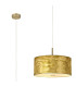 Baymont Antique Brass 3 Light E27 Single Pendant With 40cm x 18cm Gold Leaf Shade With Frosted/AB Acrylic Diffuser-1