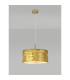 Baymont Antique Brass 3 Light E27 Single Pendant With 40cm x 18cm Gold Leaf Shade With Frosted/AB Acrylic Diffuser-2