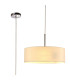 Baymont Polished Chrome 3 Light E27 Single Pendant With 45cm x 15cm Faux Silk Shade Ivory Pearl/White Laminate-1