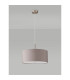 Baymont Satin Nickel 3 Light E27 Single Pendant With 40cm x 18cm Faux Silk Shade Grey/White Laminate-14