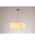 Baymont Polished Chrome 3 Light E27 Single Pendant With 45cm x 15cm Faux Silk Shade Ivory Pearl/White Laminate-2