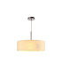 Baymont Polished Chrome 3 Light E27 Single Pendant With 45cm x 15cm Faux Silk Shade Ivory Pearl/White Laminate-4