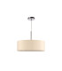 Baymont Polished Chrome 3 Light E27 Single Pendant With 45cm x 15cm Faux Silk Shade Ivory Pearl/White Laminate-5