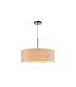 Baymont Polished Chrome 3 Light E27 Single Pendant With 45cm x 15cm Dual Faux Silk Shade Nude Beige/Moonlight-4