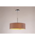 Baymont Polished Chrome 3 Light E27 Single Pendant With 45cm x 15cm Dual Faux Silk Shade Taupe/Halo Gold-2