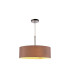 Baymont Polished Chrome 3 Light E27 Single Pendant With 45cm x 15cm Dual Faux Silk Shade Taupe/Halo Gold-4