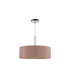 Baymont Polished Chrome 3 Light E27 Single Pendant With 45cm x 15cm Dual Faux Silk Shade Taupe/Halo Gold-5
