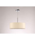 Baymont Polished Chrome 3 Light E27 Single Pendant With 45cm x 15cm Faux Silk Shade Ivory Pearl/White Laminate-12