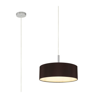 Baymont Polished Chrome 3 Light E27 Single Pendant With 45cm x 15cm Faux Silk Shade Black-1