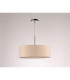 Baymont Polished Chrome 3 Light E27 Single Pendant With 45cm x 15cm Dual Faux Silk Shade Nude Beige/Moonlight-12