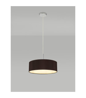 Baymont Polished Chrome 3 Light E27 Single Pendant With 45cm x 15cm Faux Silk Shade Black-2