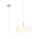 Baymont Polished Chrome 3 Light E27 Single Pendant With 45cm x 15cm Faux Silk Shade White-1