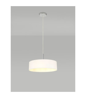Baymont Polished Chrome 3 Light E27 Single Pendant With 45cm x 15cm Faux Silk Shade White-2