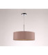 Baymont Polished Chrome 3 Light E27 Single Pendant With 45cm x 15cm Dual Faux Silk Shade Taupe/Halo Gold-12