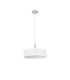Baymont Polished Chrome 3 Light E27 Single Pendant With 45cm x 15cm Faux Silk Shade White-5