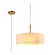 Baymont Antique Brass 3 Light E27 Single Pendant With 45cm x 15cm Faux Silk Shade Ivory Pearl/White Laminate-1